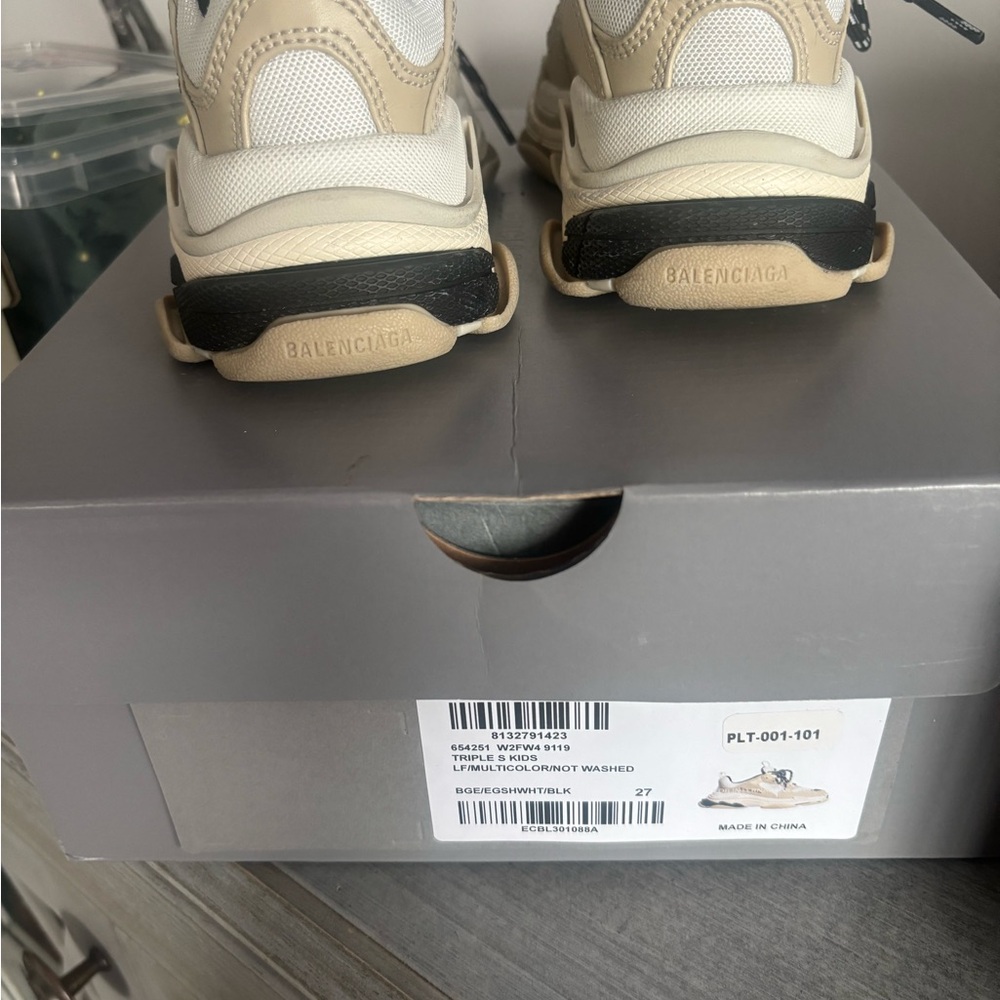 Balenciaga Triple S Sneakers in Beige & Black